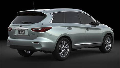 Infiniti QX60 hybrid rear 3/4 view