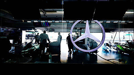 Mercedes AMG F1 Team garage