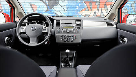2009 Nissan Versa hatchback driver's cockpit