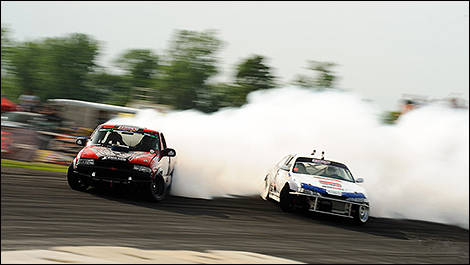 Maxim Lemoine et Dave Briggs en finale lors de la troisi&egrave;me ronde au circuit Riverside Speedway de Ste-Croix