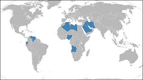 Les pays membres de l’OPEP