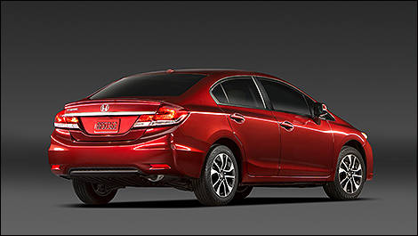 2014 Honda Civic Sedan rear 3/4 view