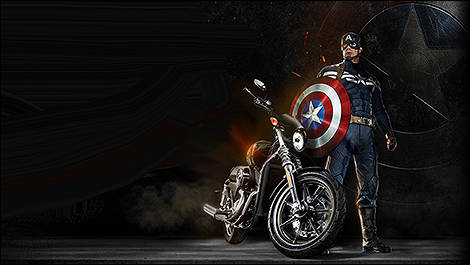 captain america harley davidson bike