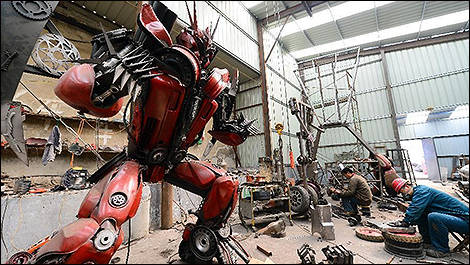Transformers made from used car parts invade China!