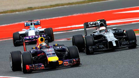 Sebastian Vettel, Kevin Magnussen F1 Grand Prix d'Espagne