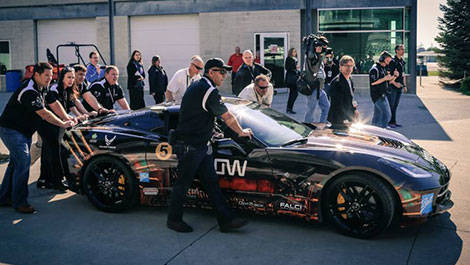 The specially equiped Corvette Sam Schmidt drove. 