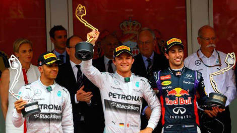 Lewis Hamilton, Nico Rosberg, Daniel Ricciardo Monaco F1