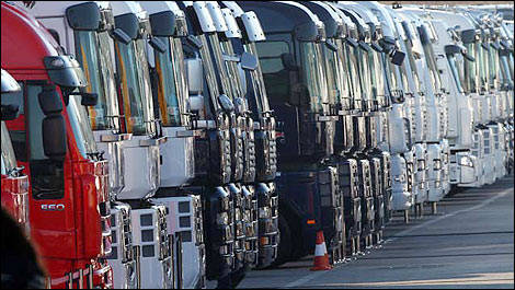 F1 trucks paddock