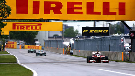 F1 cars reach 330 km/h on the main straight in Montreal. 