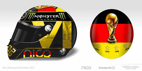 F1 Nico Rosberg helmet world cup Germany