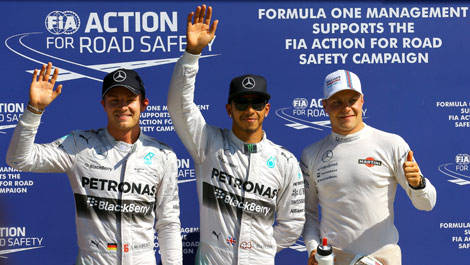 Nico Rosberg, Lewis Hamilton, Valtteri Bottas Monza Italian Grand Prix F1