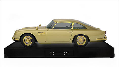 Gold-plated Aston Martin DB5 replica for Goldfinger's 50th anniversary
