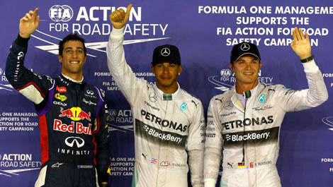 Daniel Ricciardo, Lewis Hamilton, Nico Rosberg