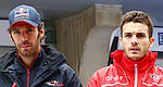 F1: Jean-Éric Vergne distribue des autocollants en l'honneur de Jules Bianchi