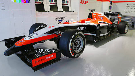 F1 Marussia Sochi Jules Bianchi garage