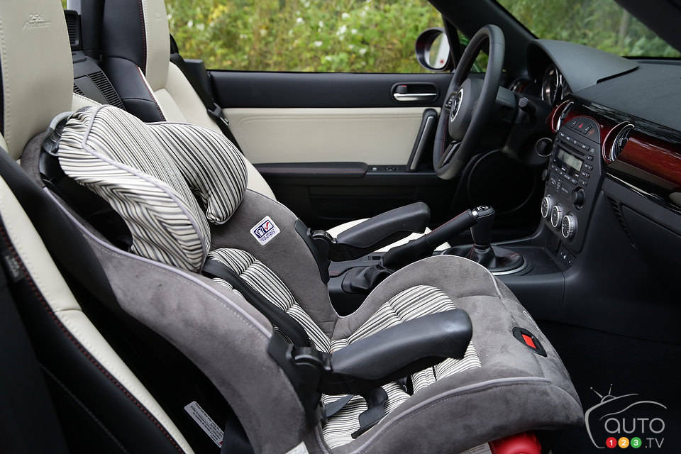 child seat in a Mazda MX-5 