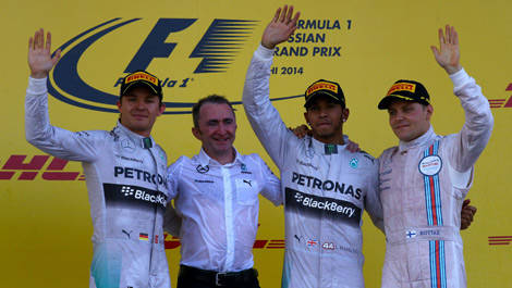 Nico Rosberg, Paddy Lowe, Lewis Hamilton, Valtteri Bottas F1 Sotchi