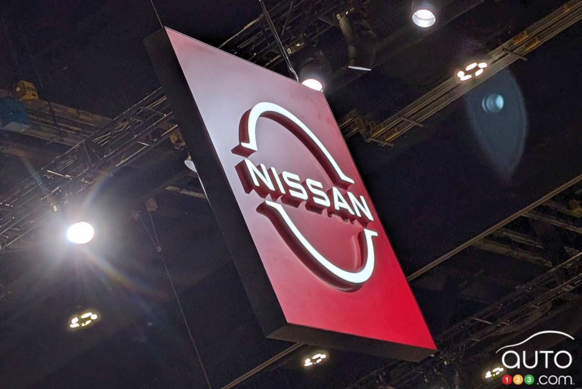 La bannière Nissan, au Salon de l'auto Chicago 2025