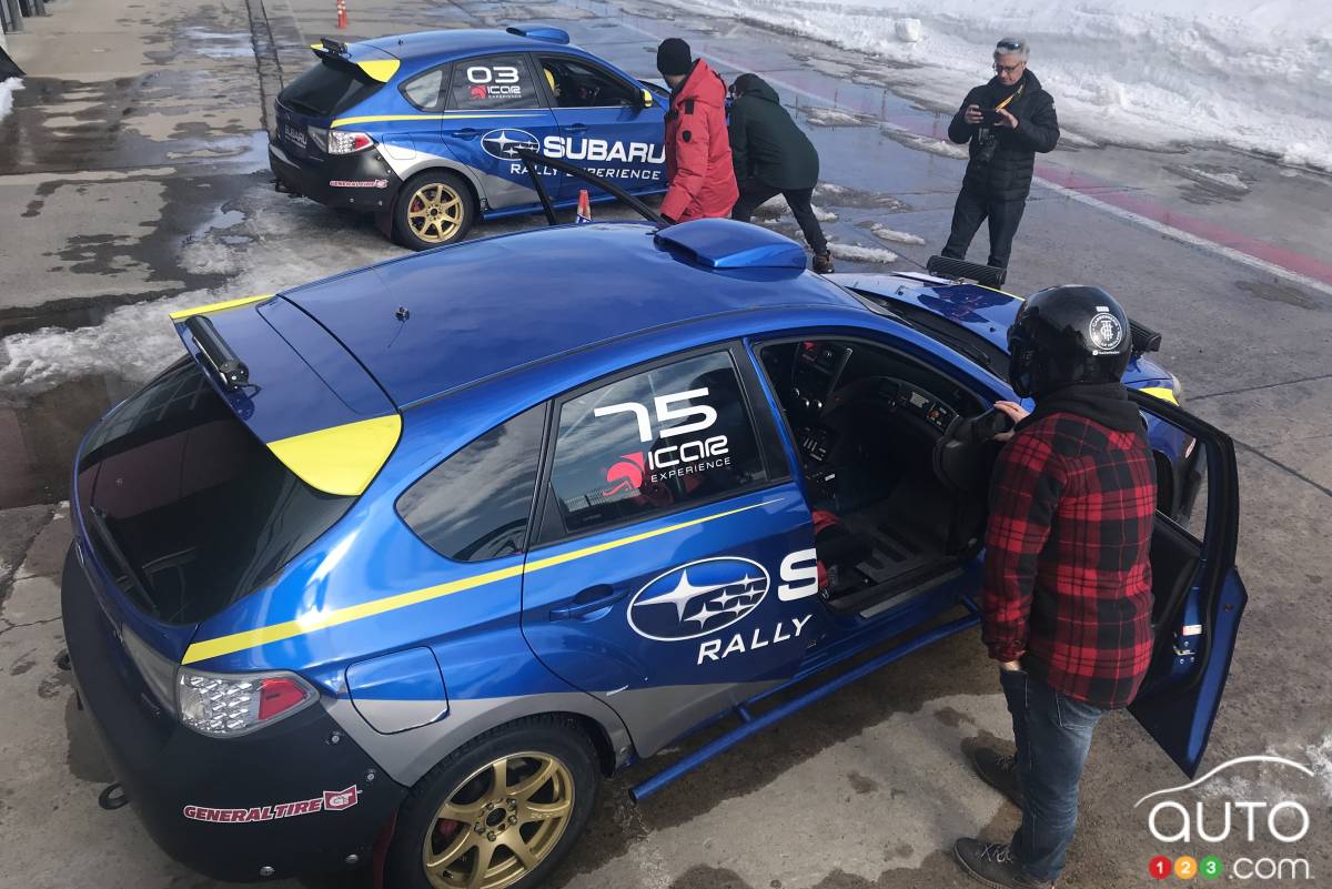 Nous avons eu droit à des cours de pilotage de compétition sur glace.