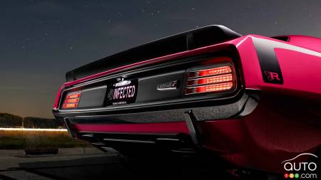 The Plymouth Barracuda Infected, rear lights, spoiler