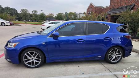 The million-mile 2014 Lexus CT 200h, in profile