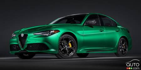 The 2022 Alfa Romeo Giulia Speciale, three-quarters front