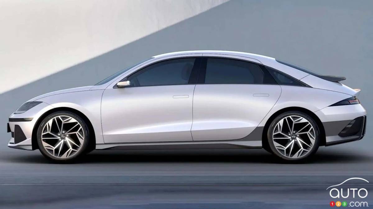 Hyundai Ioniq 6, profil, blanc