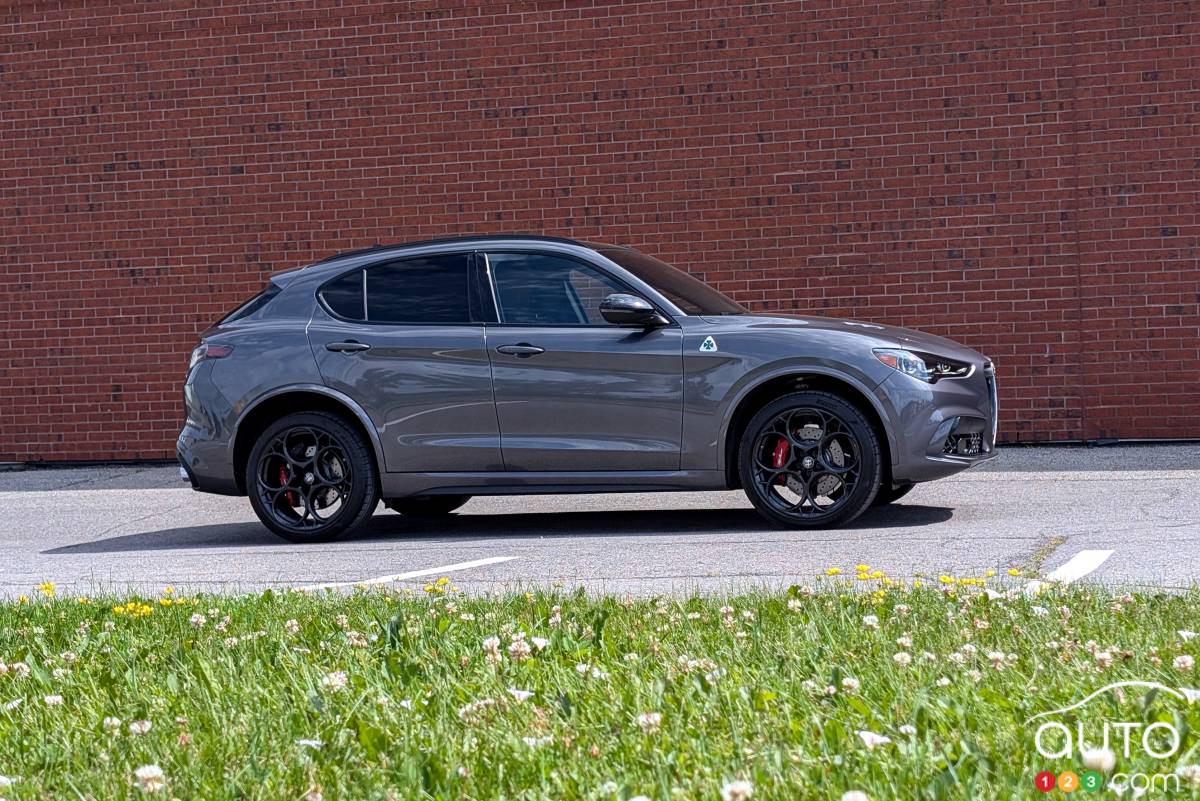 Alfa Romeo Stelvio Quadrifoglio 2024, de profil