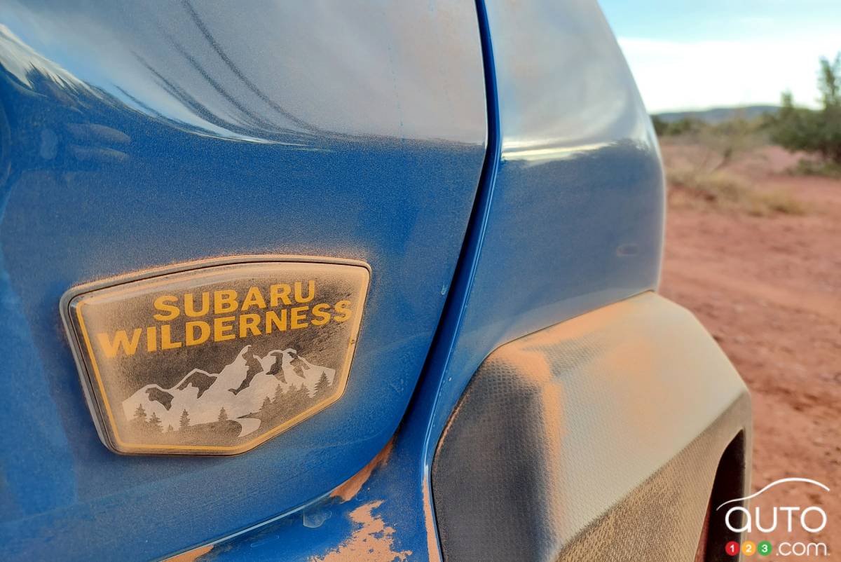 L'écusson Wilderness, sur le Subaru Crosstrek Wilderness