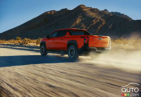 2026 Chevrolet Silverado EV Trail Boss, three-quarters rear