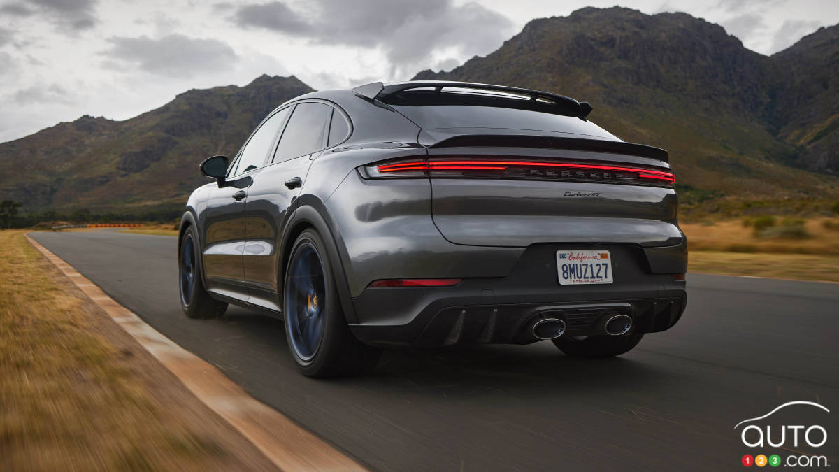 2024 Porsche Cayenne GT Turbo, three-quarters rear