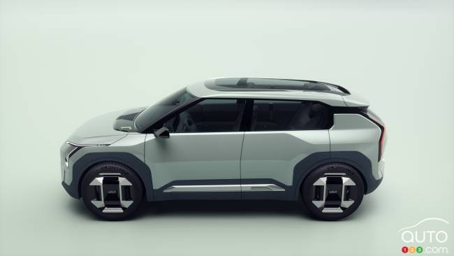 The Kia EV3 concept, in profile