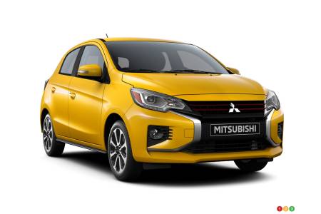 2021 Mitsubishi Mirage, three-quarters front