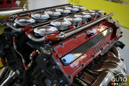 The V12 engine of Alain Prost’s Ferrari (1990).