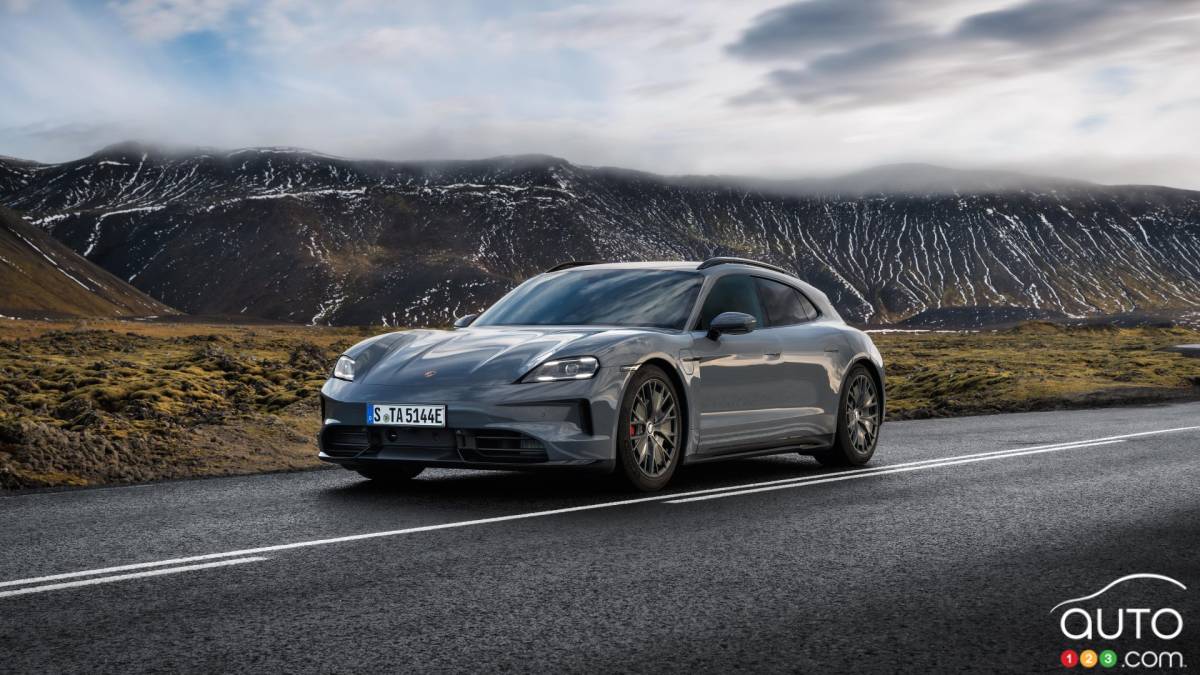 Porsche Taycan GTS Sport Turismo 2025, trois quarts avant