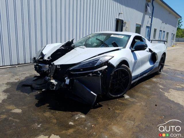 Chevrolet Corvette C8 2020 accidentée, avant