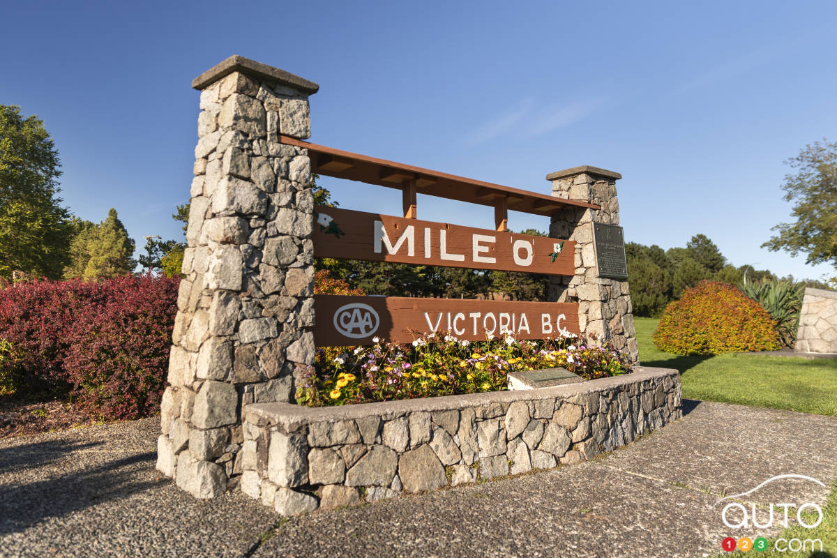 Monument du « Mile 0 » à Victoria