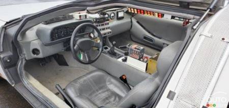 The replica of Doc's DeLorean, interior