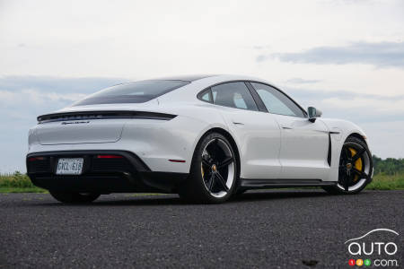 2020 Porsche Taycan Turbo S, three-quarters front