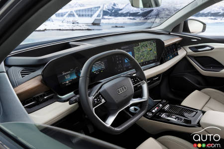 Glimpse of 2025 Audi Q6 e-tron from interior
