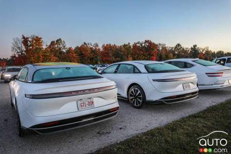 The Lucid Air Pure and other test models, at the end of our Test Fest