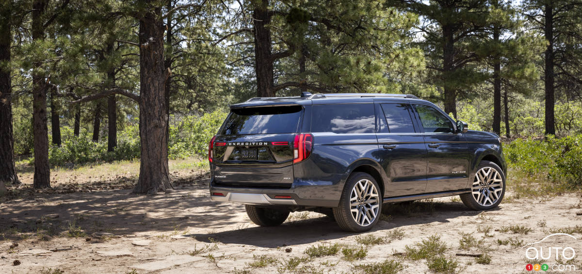 2025 Ford Expedition Platinum, three-quarters rear