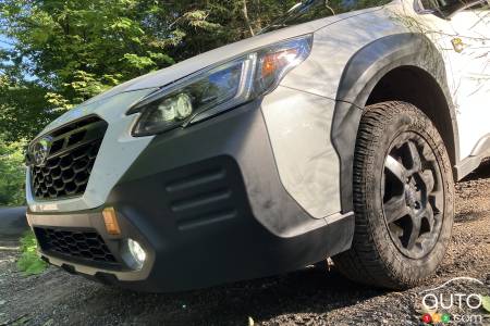 The 2022 Subaru Outback Wilderness, front grille, wheel