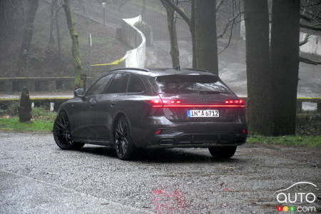 The 2026 Audi A6 Avant, three-quarters rear