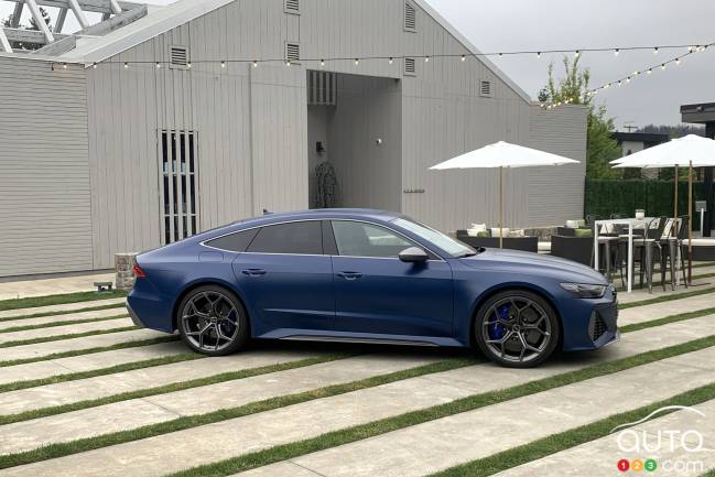 Blue 2024 Audi RS7 Sportback Performance