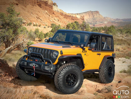 Prototype Jeep Orange Peelz, trois quarts avant