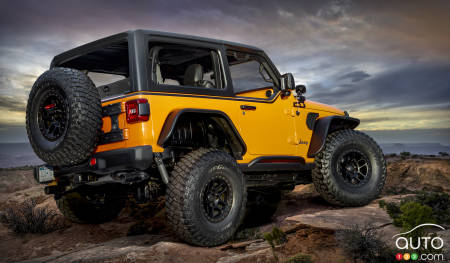 Prototype Jeep Orange Peelz, trois quarts arrière