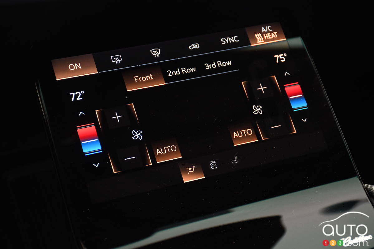 Cadillac Vistiq 2026, système de climatisation à cinq zones