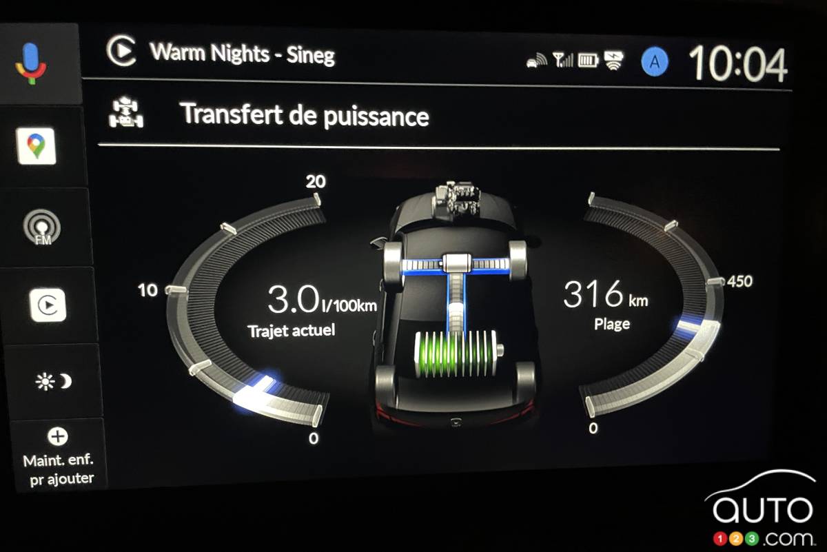 Données concernant l'utilisation d'énergie de la Honda Civic hybride