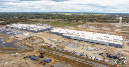 La nouvelle usine de batteries de Toyota en Caroline du Nord, en construction